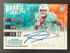ks 2016 Panini Contenders Kenyan Drake Rookie Ticket On Card Auto #352 Variation. rookie card picture
