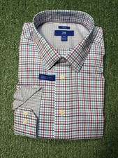  100 NWT New EGARA Men's XXL Blue Button Up Shirt SLIM Fit Non Iron Cotton