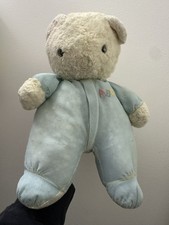Eden ABC Plush Teddy Bear Stuffed Animal Blue Outfit Vintage 1980