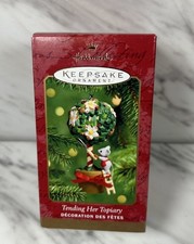 Vintage Hallmark Keepsake Ornament Tending Her Topiary 2000 Mouse Trimming Tree