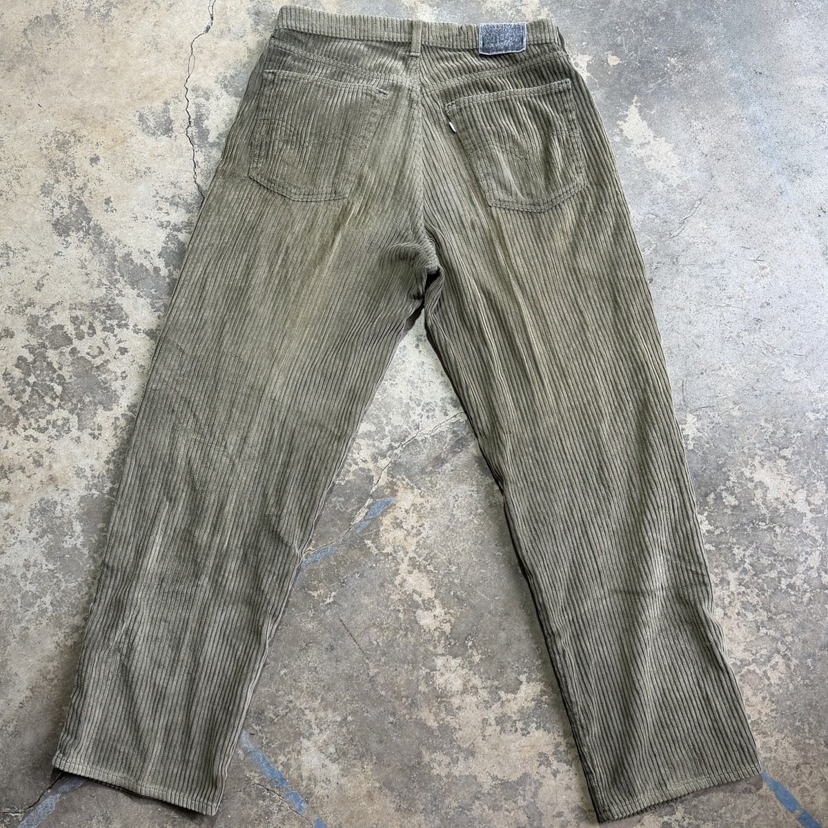 Vintage Levis SilverTab Baggy Corduroy Pants 34x34 Black Loose Y2K