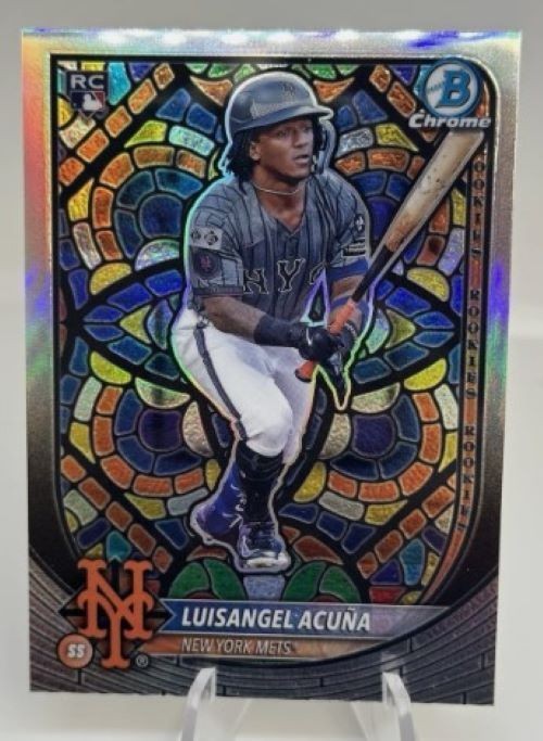 2025 Bowman Chrome Luisangel Acuna Etched In Glass Variation RC Rookie #32 Mets