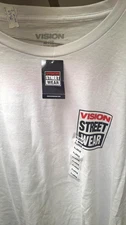 GENUINE NEW W/TAGS VISION STREET WEAR WHITE SHORT SLEEVE T SHIRT