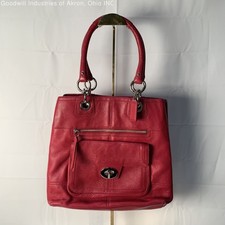 Gently Loved Certified Authentic Red Coach Leather Shoulder Bag