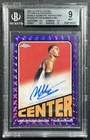 VICTOR WEMBANYAMA BGS 9 2023 TOPPS CHROME '72 PURPLE GEOMETRIC REFRACTOR AUTO RC