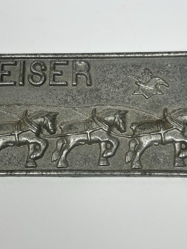 Vintage Budweiser Pewter Bar Plaque World Champion Clydesdale Team Beer wagon - Picture 6 of 21
