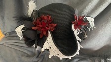 Pirate Hat - Custom Made Adult Woman, Black, Burgundy, White