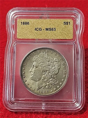 1886  MORGAN SILVER DOLLAR  ICG  MS 63                                   #T1638