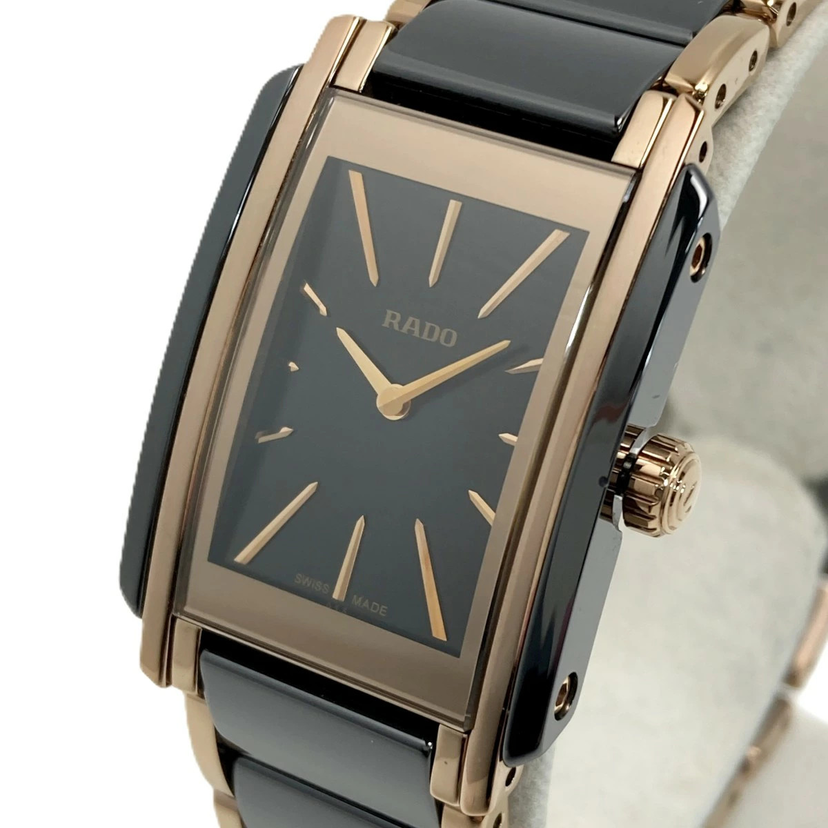 RADO WATCH INTEGRAL R20225152 BLACK/ROSE GOLD QUARTZ MOVEMENT