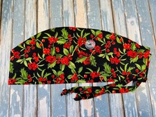 SURGICAL SCRUB CAPS NURSES, DOCTORS, HEALTHCARE PROFESSIONALS CHRISTMAS PRINT