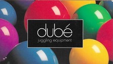 Dube Juggling Equipment / Brian Dube juggling business card from New York City
