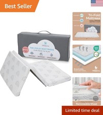 Portable Trifold Pack and Play Mattress, 38" x 26", Waterproof  Non-Slip Design