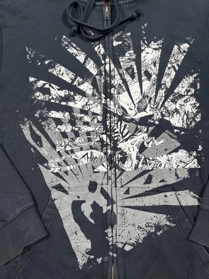 Sudadera con Capucha Hawk Para Hombre Grande Negra Cremallera Completa Gráfico Skateboarding HK043530-05 Foto 4 de 4