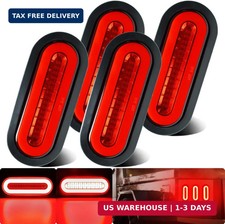4Pcs 6" inch Oval LED Trailer Utility Halo Brake Stop Running Turn Signal Tail L