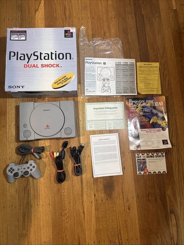 Vintage OEM PlayStation 1 PS1 Konsole System SCPH-7501 CIB Box Handbuch Einlagen FUNKTIONIERT