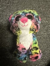 Ty Beanie Boo Dotty Leopard Plush Stuffed Animal Pink Sparkle Glitter Eyes 6"