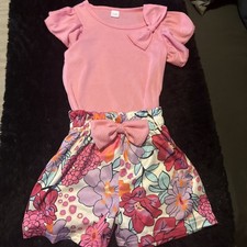 Girls Fancy 2 Piece Short Set Floral 4T
