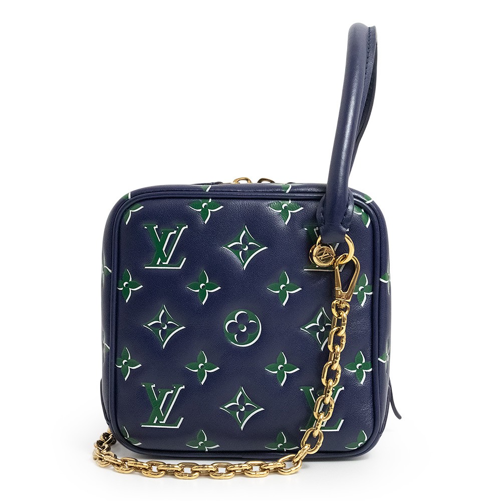 LOUIS VUITTONショルダーバック LOUIS VUITTON Square Monogram Shoulder Bag Lambskin, Blue & Green