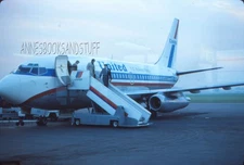 35 mm color slide * KODAK 1976 our 737 to CHICAGO from AKRON OH -PLANE STAIRS