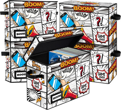 5 Pack Comic Book Storage Boxes - Heavy Duty Collapsible Organizer Bins