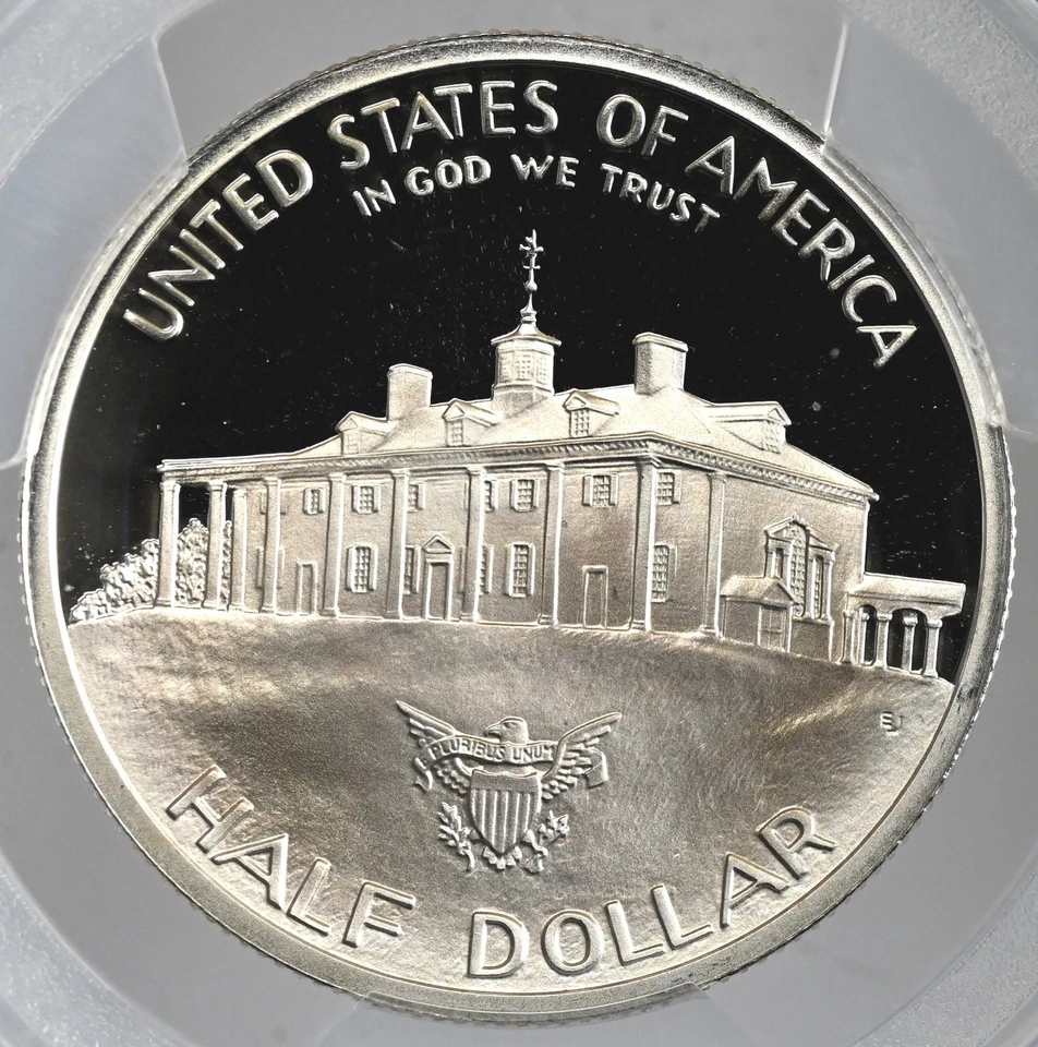 1982-S 50C WASHINGTON "SILVER" PROOF HALF DOLLAR COMMEM PCGS PR70 DCAM #48518055 - Image 3 of 4