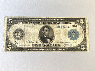 U.S. 5 Dollars FR 880 1914