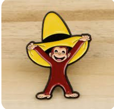 CURIOUS GEORGE-PIN-2 OR MORE PINS SHIPPING IS $5.49-SPEND $20 SHIPPING IS FREE