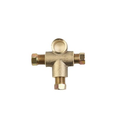 T-förmiger Bremsleitungs T Schlauchanschluss Adapter Mit 3 Außenmuttern Union