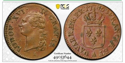 1785 A FRANCE SOL PCGS AU, COPPER COIN, GAD-350 - Image 1 of 4