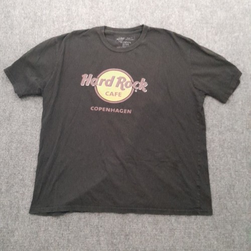 Hard Rock Cafe T Shirt Mens XXL Black Copenhagen Denmark Iconic 90s Restaurant 