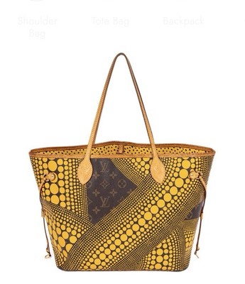 LOUIS VUITTON Monogram Yayoi Kusama Neverfull MM Bag Yellow 