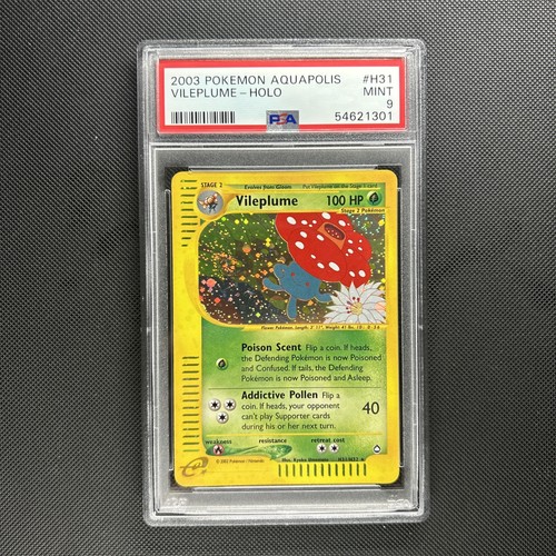 SWIRL 🌀 2003 POKEMON AQUAPOLIS #H31 VILEPLUME-HOLO PSA 9