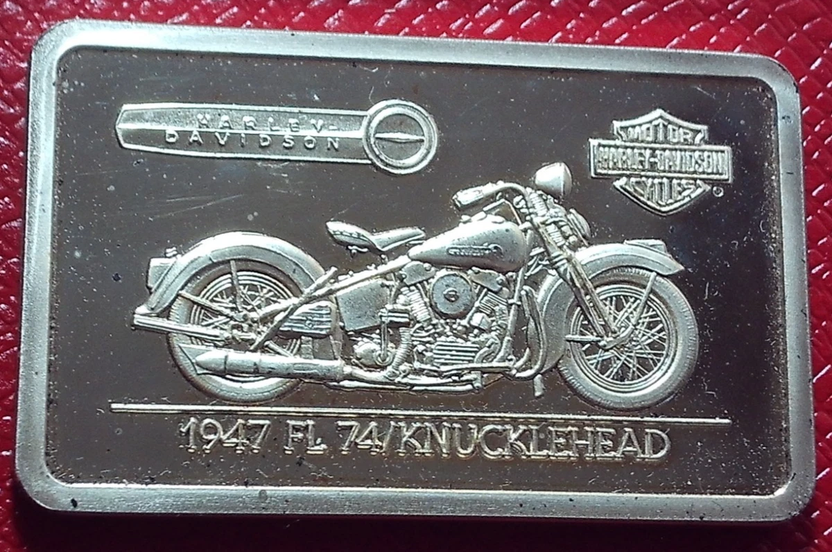 Harley Davidson Motorcycle 1947 FL 74/KNUCKLEHEAD Bar 1.4 Troy oz