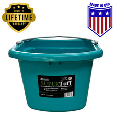 SuperTuff Heavy Duty Horse Water Bucket 5 Gallon Livestock Feeder Teal