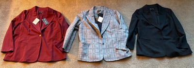 BRAND NEW DG2 Blazers Size XL Choose Burgundy or Black or Plaid Long Sleeve NWT
