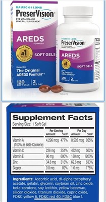 Bausch + Lomb Vitamin and Mineral Supplement - 120 Softgels