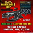 Borderlands 4✨ MODDED LVL 1 HARDPOINT NEEDLE PLASMA COIL SMG BL4 ✅PC-PS-XBOX✨