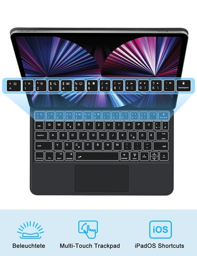 D DINGRICH Magic Keyboard iPad Air 11 M2 2024 tastiera magica illuminata con - Photo 17/24
