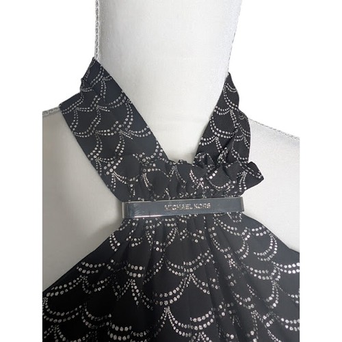 MICHAEL KORS Metallic Print Belted Dress Christmas New Years party Dress Size XL - Picture 8 of 11