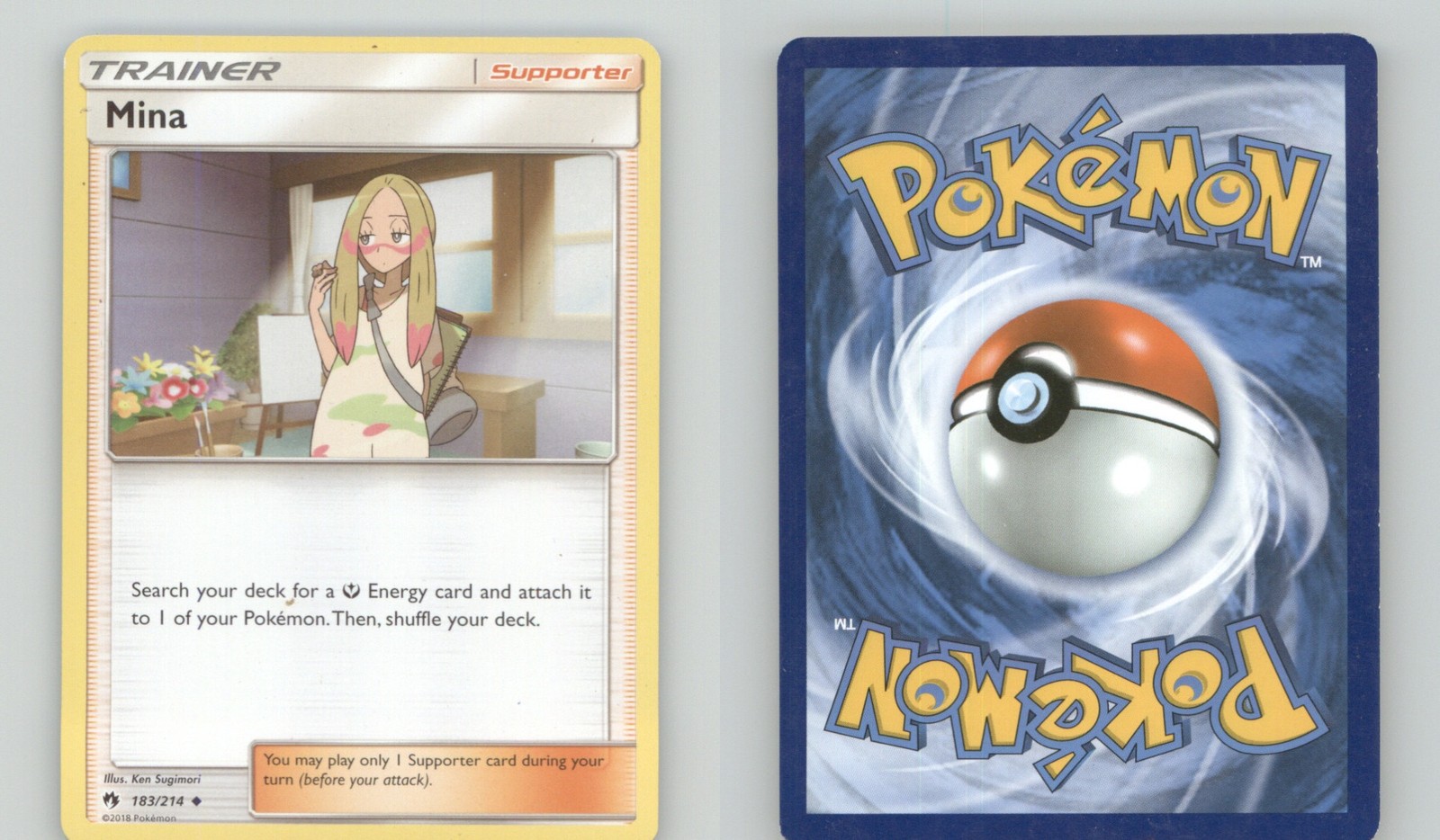 MINA 183/214 UNCOMMON LOST THUNDER POKEMON LIGHTLY PLAYED