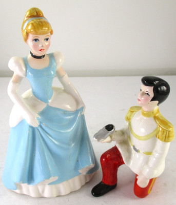 Vtg. 1970's Schmid Walt Disney Cinderella & Prince Charming Porcelain Figurines
