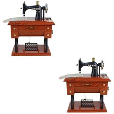  2 Stück Spieluhr Nähmaschine Box Box Nähmaschine Mechanisch Home Office