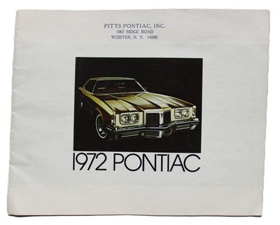 1972 PONTIAC AUTOMOBILE ADVERTISING CAR MODEELS SALES BROCHURE GUIDE VINTAGE