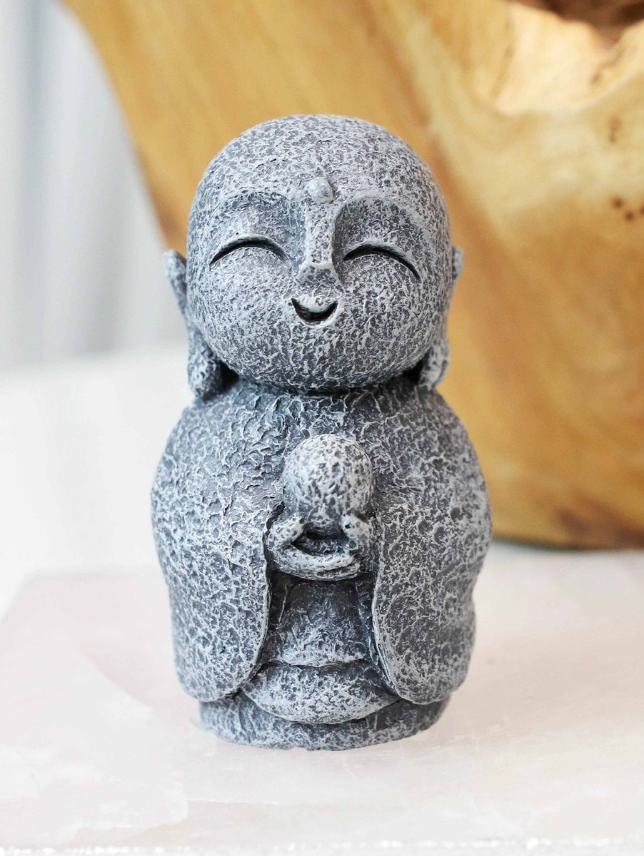 Feng Shui Zen Blissful Japanese Jizo Monk With Mani Jewel