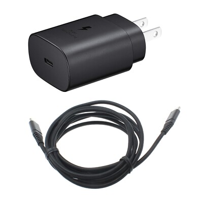 25W Fast Home Charger PD Type-C 6ft USB-C Cable Quick Power for Cell Phones