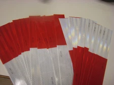 WHITE RED Reflective   Conspicuity Tape 20 Strips 2" X  -12" DOT-C2