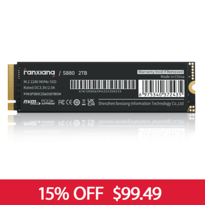 Fanxiang M.2 NVMe 2TB SSD PS5 Heat Sink Gaming SSD PCIe 4.0 Solid State Drives