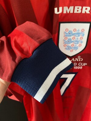 England 1998 FIFA World Cup Umbro L/S Away Shirt BECKHAM | eBay