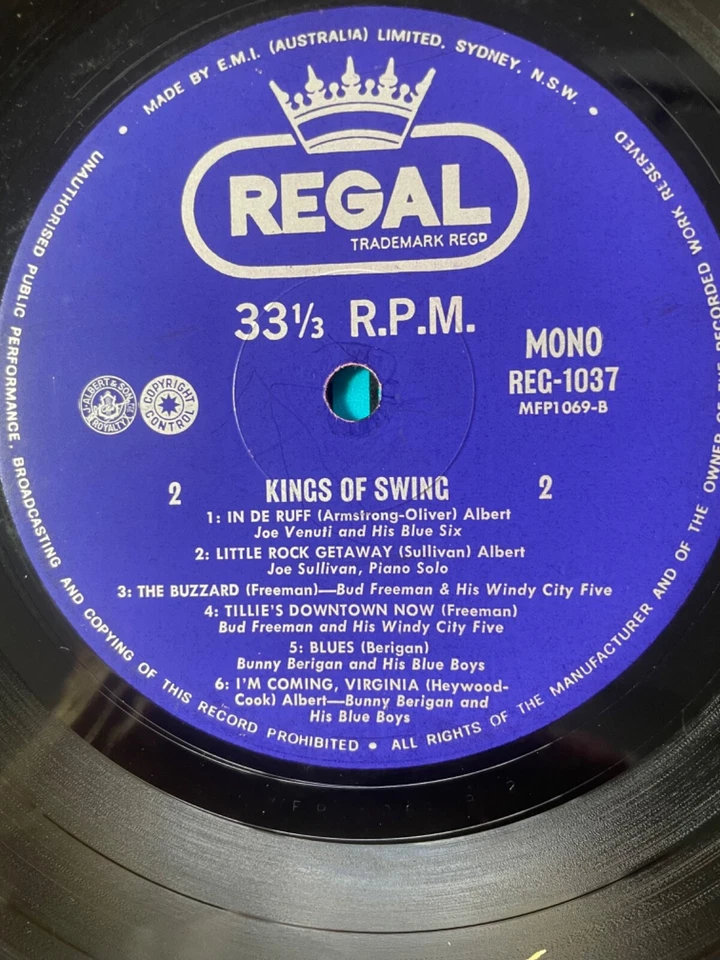 RARE Kings Of Swing LP Vinyl Australian Pressing 1966 Krupa Goodman - Image 4 of 4