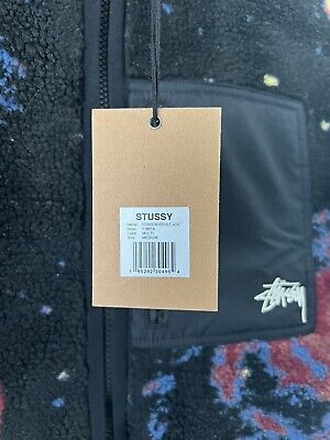 New Stussy Cosmos Reversible Sherpa Fleece Jacket SZ Medium READY TO SHIP